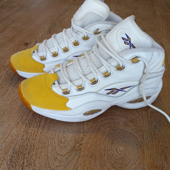 Reebok Question Mid "Yellow Toe" Sneaker Men's Size 10 - Picture 3 of 6